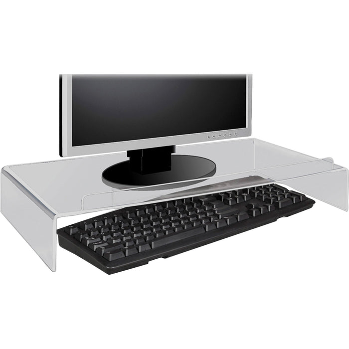 Kantek Acrylic Monitor Stand with Keyboard Storage - KTKAMS300