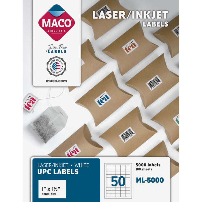 MACO Laser/Ink Jet White UPC Labels - MACML5000