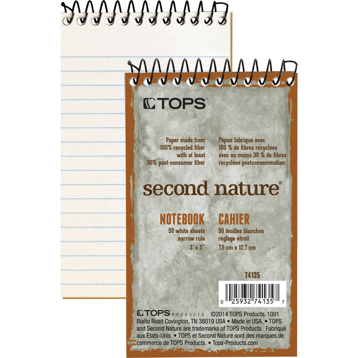 TOPS Second Nature Narrow Ruled Notebooks - TOP74135
