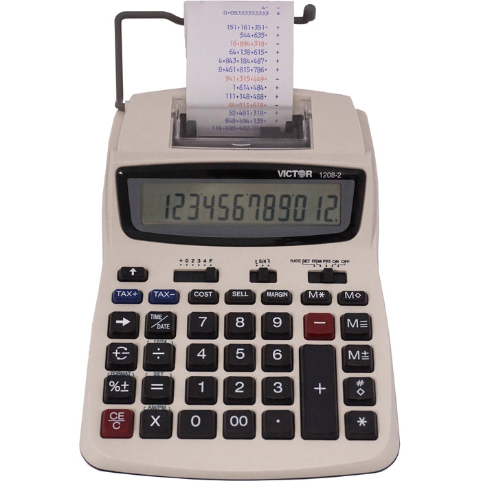 Victor 1208-2 12 Digit Compact Commercial Printing Calculator - VCT12082