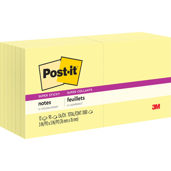Post-it&reg; Super Sticky Dispenser Notes - MMMR33012SSCY