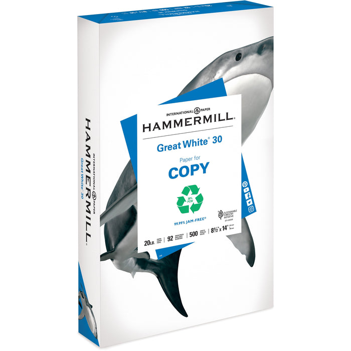 Hammermill Great White Recycled Copy Paper - White - HAM86704