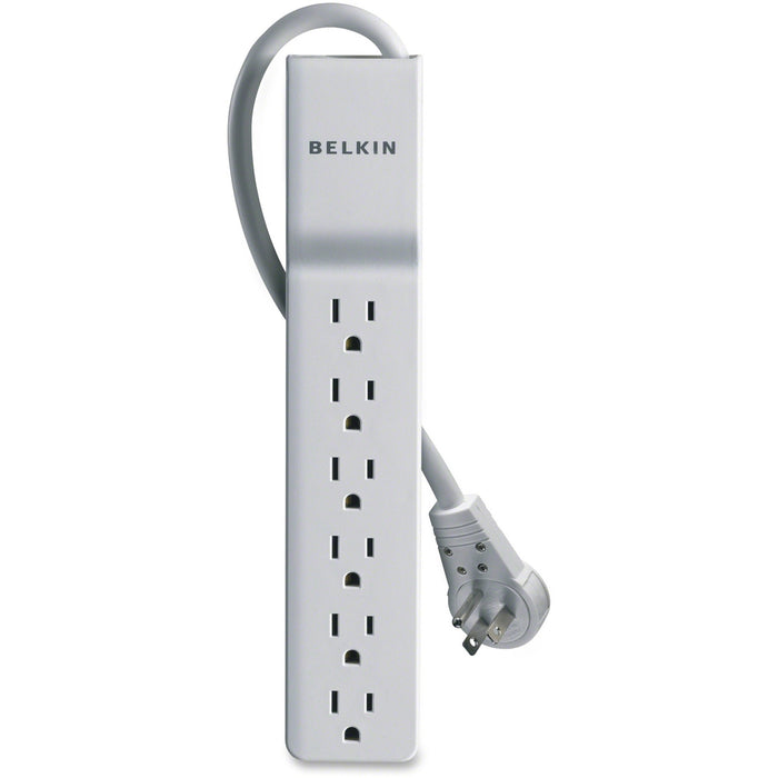 Belkin 6 Outlet Home/Office Surge Protector -Rotating plug - 8 foot cord - White -720 Joules - BLKBE10600008R