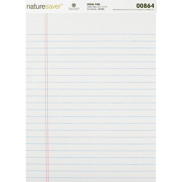 Nature Saver Recycled Legal Ruled Pads - NAT00864