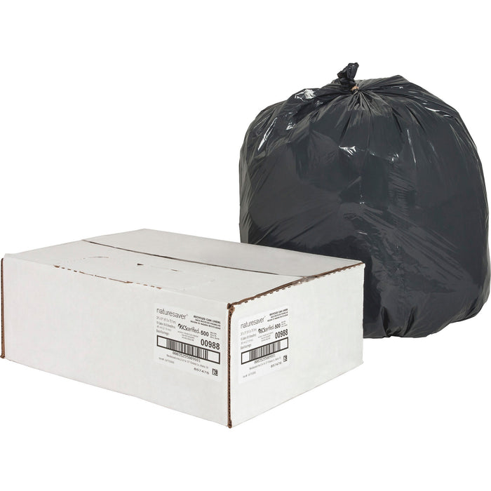 Nature Saver Black Low-density Recycled Can Liners - NAT00988