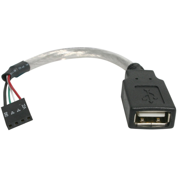 StarTech.com 6in USB 2.0 Cable - USB A to USB 4 Pin Header F/F USB A Female to Motherboard Header Adapter - USB cable - 4 pin USB Type A (F) - 4 pin MPC (F) - 15 cm - STCUSBMBADAPT