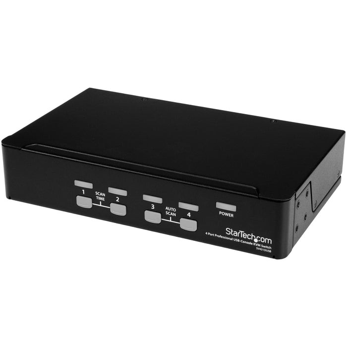 StarTech.com 4 Port 1U Rackmount USB PS/2 KVM Switch with OSD - STCSV431DUSB