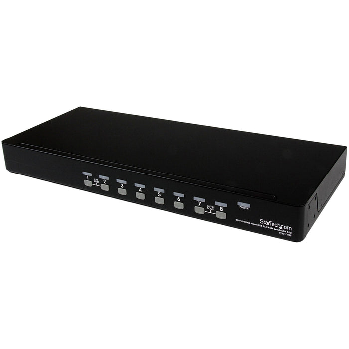 StarTech.com 8 Port 1U Rackmount USB PS/2 KVM Switch with OSD - STCSV831DUSB