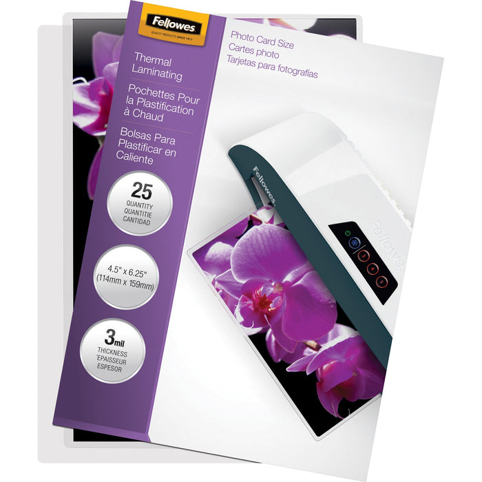 Fellowes Photo Card Glossy Thermal Laminating Pouches - FEL5208301