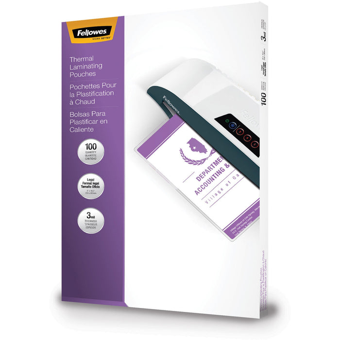 Fellowes Legal-Size Glossy Thermal Laminating Pouches - FEL52455
