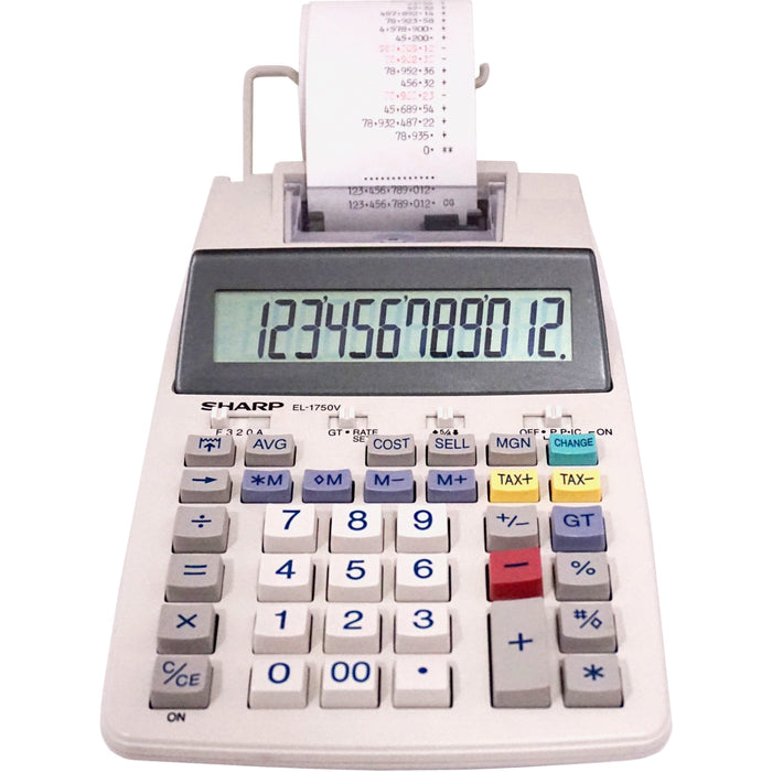Sharp EL-1750V 12 Digit Printing Calculator - SHREL1750V