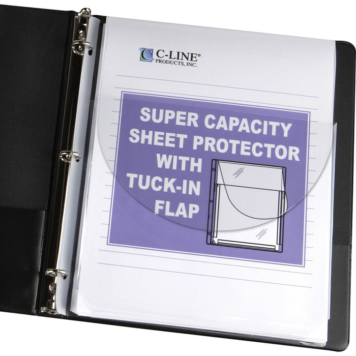 C-Line Super Capacity Super Heavyweight Vinyl Sheet Protectors with Tuck-In Flap - CLI61027