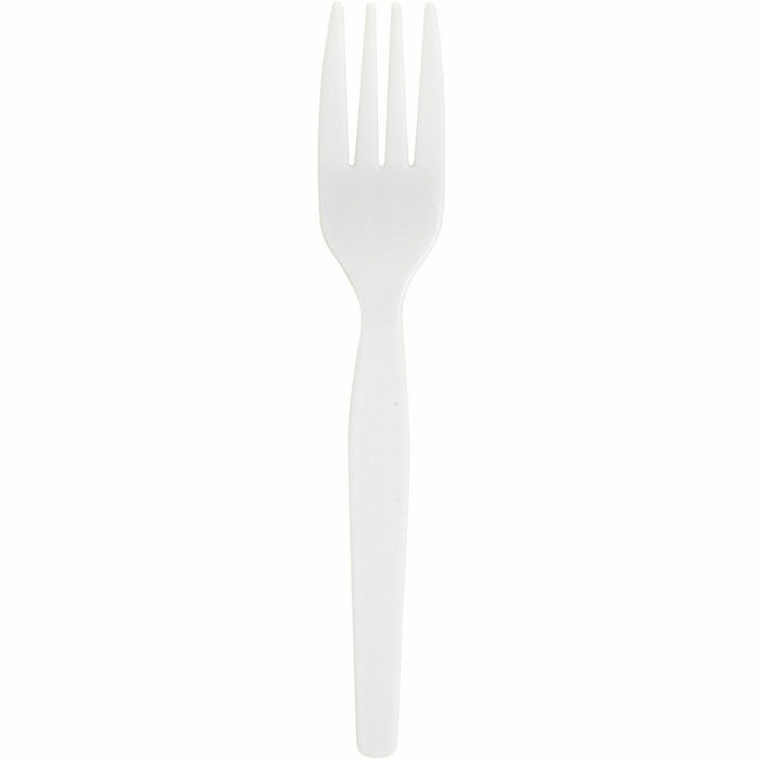 Genuine Joe Heavyweight White Plastic Forks - GJO0010430