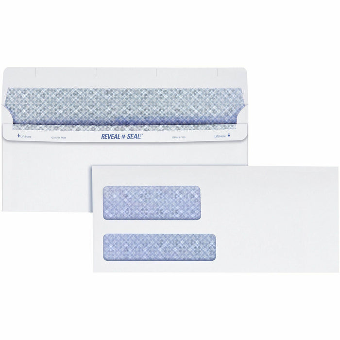 Quality Park No. 9 Double Window Security Tint Envelopes with Tampe- Evident Seal - QUA67529
