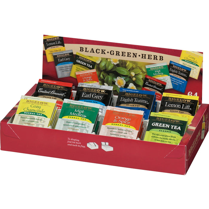Bigelow Assorted Flavor Herbal Tea, Black Tea, Green Tea Bag - BTC10568