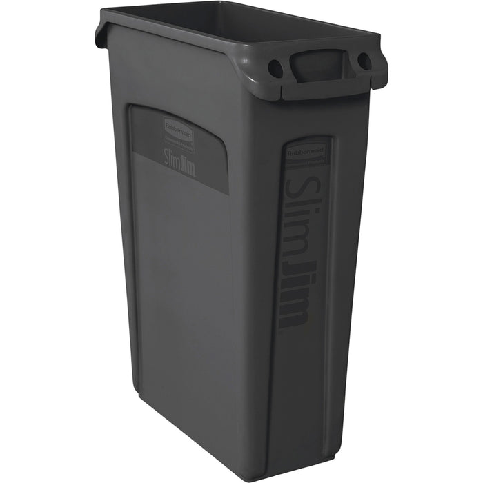 Rubbermaid Commercial Slim Jim 23-Gallon Vented Waste Container - RCP354060BK