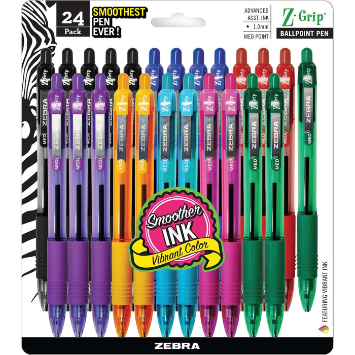 Zebra Z-Grip Retractable Ballpoint Pens - ZEB12223