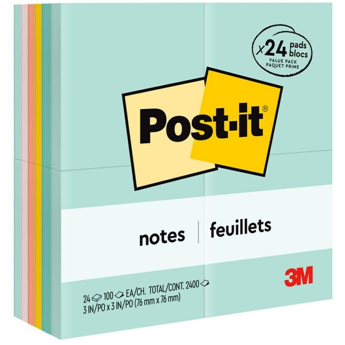 Post-it&reg; Notes Value Pack - Beachside Caf&eacute; Color Collection - MMM65424APVAD