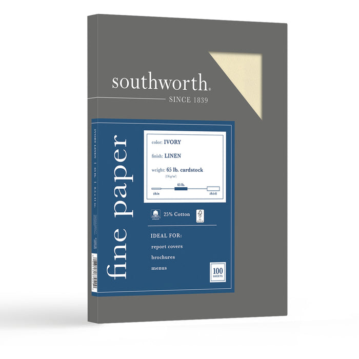 Southworth 25% Cotton Linen Business Cover Stock - SOUZ560CK