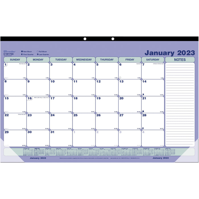 Brownline Monthly Compact Desk Pad/Wall Calendar - REDC181700