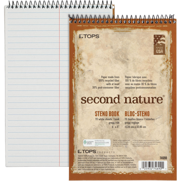 TOPS Second Nature Spiral Steno Notebook - TOP74690