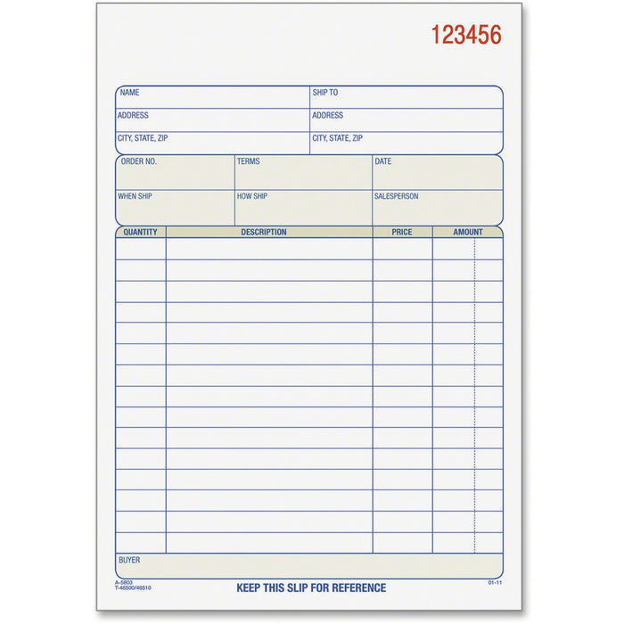 TOPS 3-part/15-item Sales Order Book - TOP46510