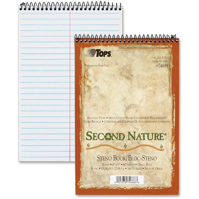 TOPS Second Nature Spiral Reporter/Steno Notebook - TOP74688