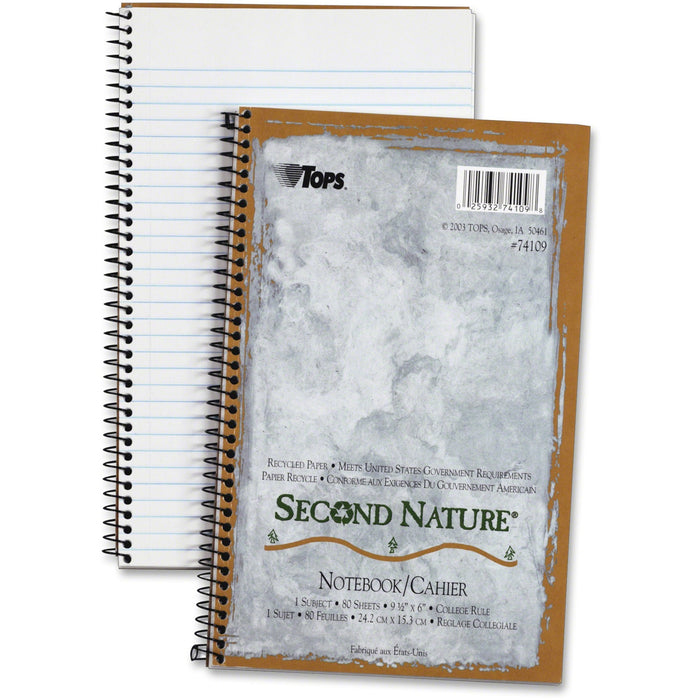 TOPS College-ruled Second Nature Notebook - TOP74109