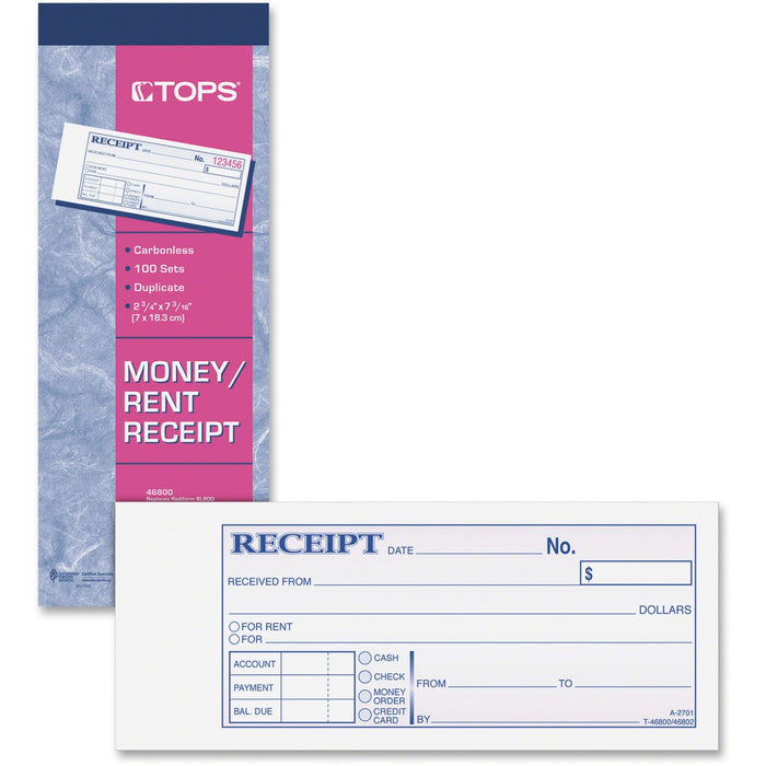 TOPS Money Receipt Book - TOP46800