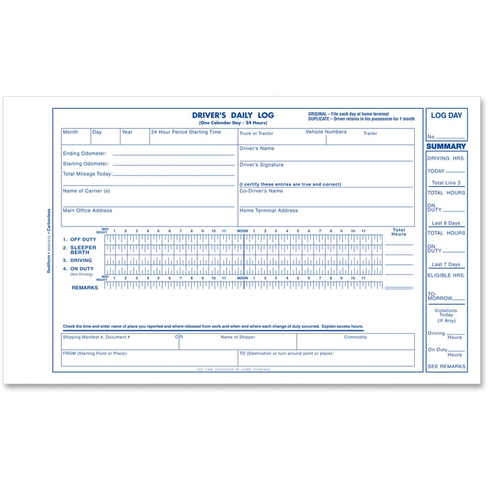 Rediform Carbonless 2-part Driver's Daily Log Book - REDS5031NCL