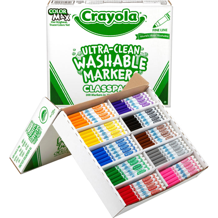 Crayola 10-Color Ultra-Clean Washable Marker Classpack - CYO588211