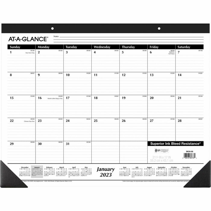 At-A-Glance Monthly Desk Pad Calendar - AAGSK2400