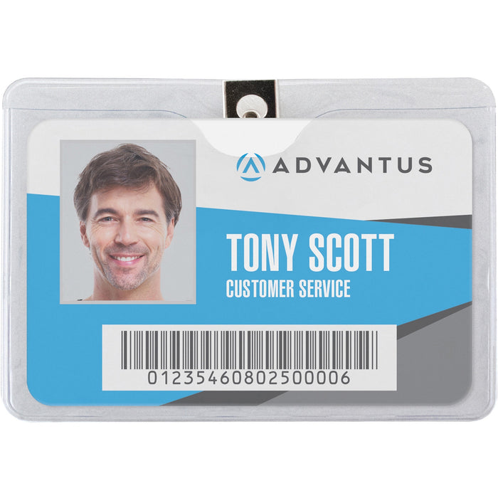 Advantus Horizontal Badge Holder with Clip - AVT75456