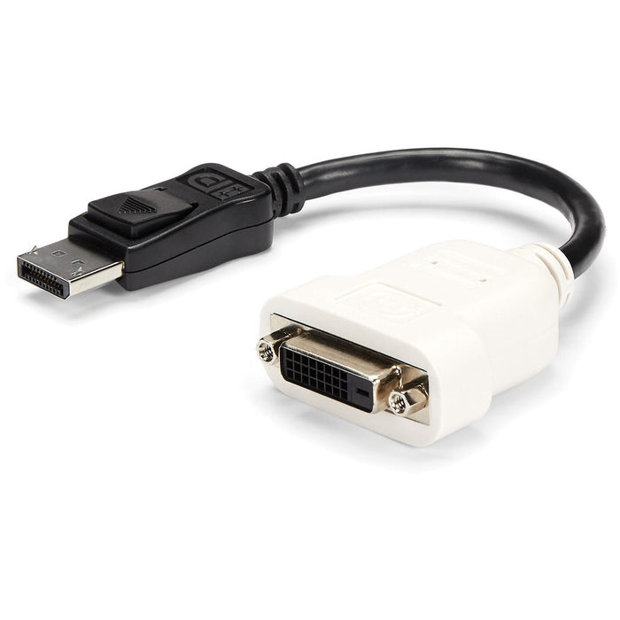 StarTech.com DisplayPort to DVI Adapter, DisplayPort to DVI-D Adapter/Video Converter 1080p, DP 1.2 to DVI Monitor, Latching DP Connector - STCDP2DVI