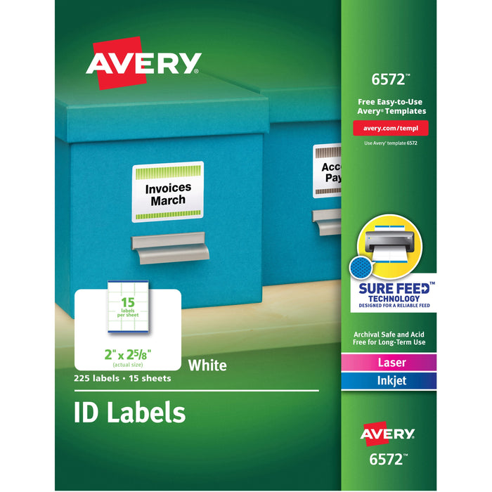 Avery&reg; Laser Inkjet Printer Permanent ID Labels - AVE6572
