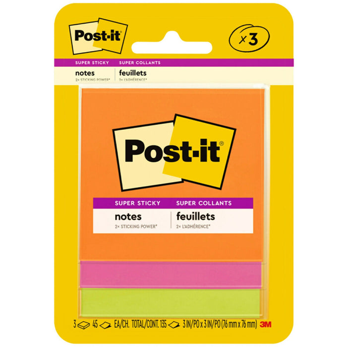Post-it&reg; Super Sticky Note Pads - Energy Boost Color Collection - MMM3321SSAU