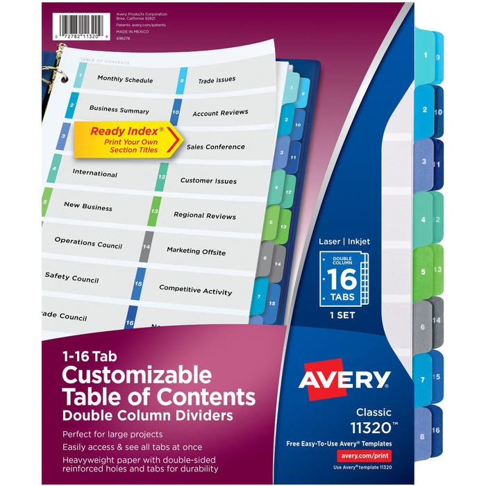 Avery&reg; Two-Column Table Contents Dividers w/Tabs - AVE11320