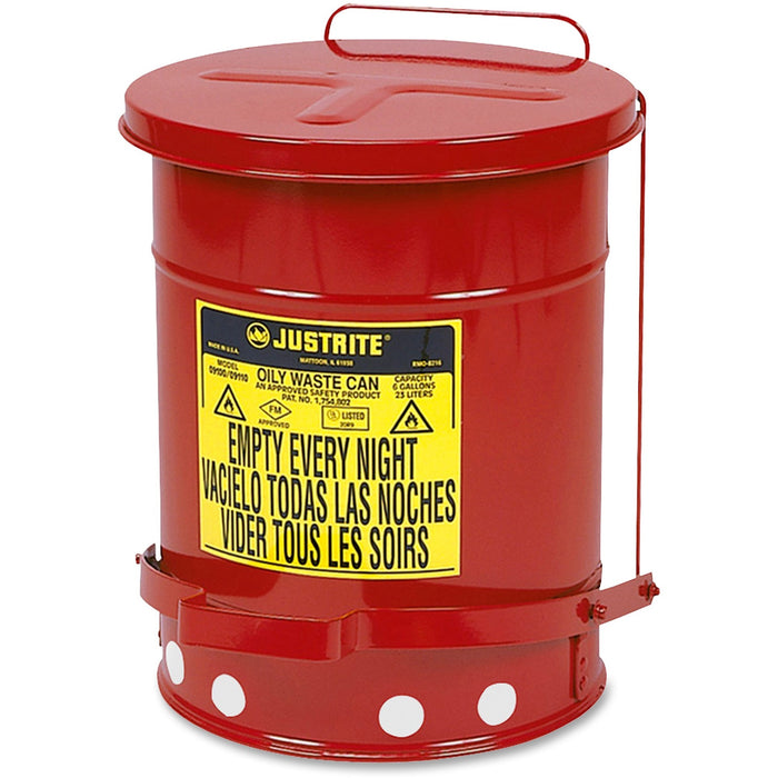 Justrite Just Rite 6 Gallon Oily Waste Can - JUS09100