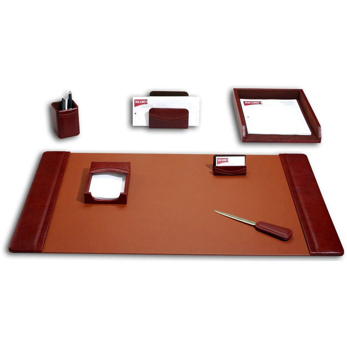 Dacasso Mocha Leather 7-Piece Desk Pad Kit - DACD3004