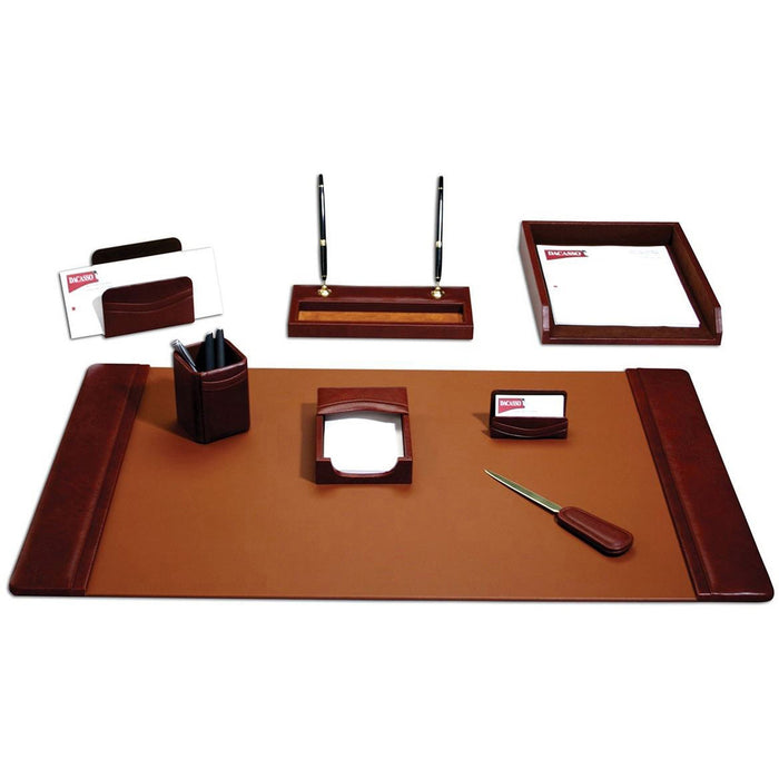 Dacasso Mocha Leather 8-Piece Desk Pad Kit - DACD3012