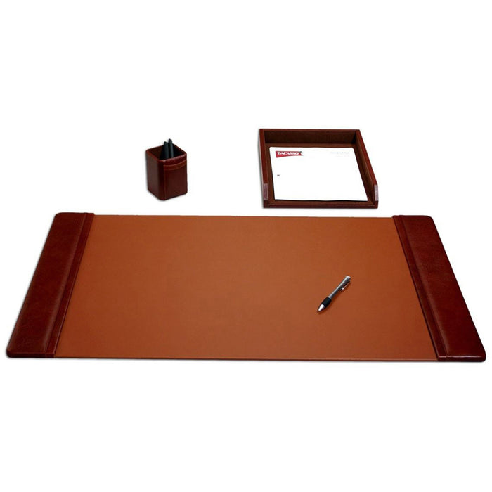 Dacasso Mocha Leather 3-Piece Desk Pad Kit - DACD3037
