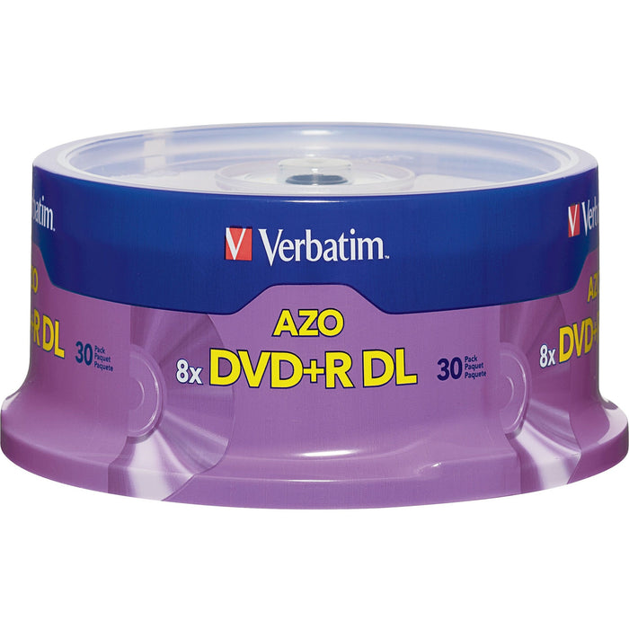 Verbatim 96542 DVD Recordable Media - DVD+R DL - 8x - 8.50 GB - 30 Pack Spindle - VER96542