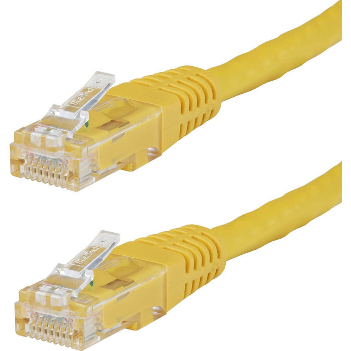 StarTech.com 50ft CAT6 Ethernet Cable - Yellow Molded Gigabit - 100W PoE UTP 650MHz - Category 6 Patch Cord UL Certified Wiring/TIA - STCC6PATCH50YL