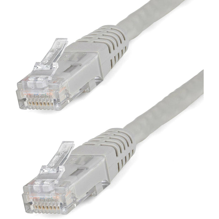 StarTech.com 1ft CAT6 Ethernet Cable - Gray Molded Gigabit - 100W PoE UTP 650MHz - Category 6 Patch Cord UL Certified Wiring/TIA - STCC6PATCH1GR