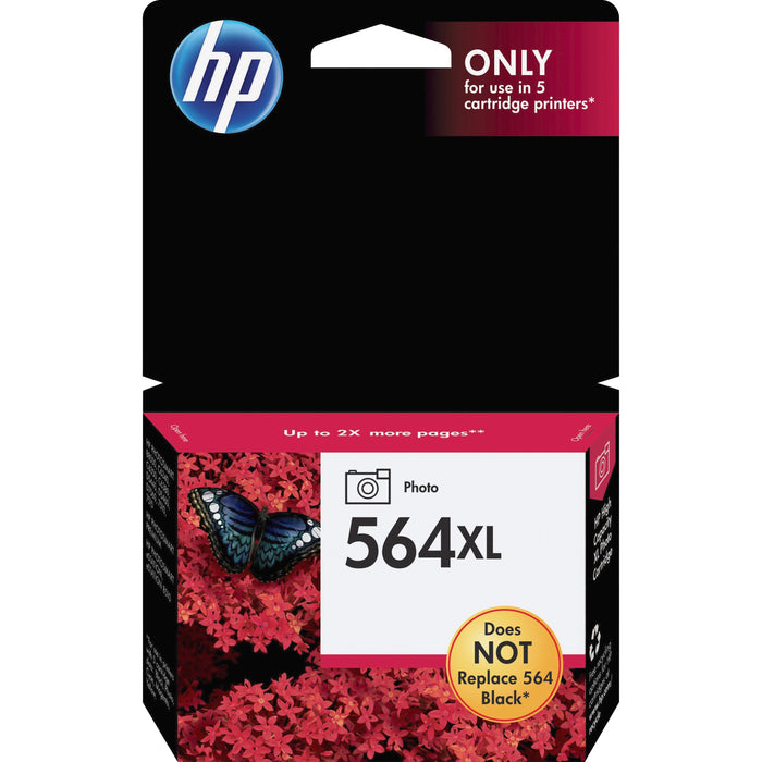 HP 564XL (CB322WN) Original Inkjet Ink Cartridge - Photo Black - 1 Each - HEWCB322WN