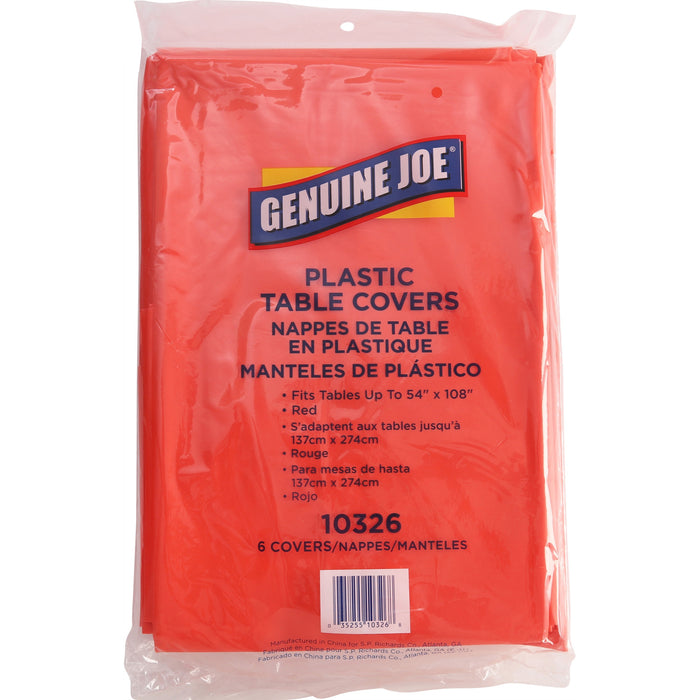 Genuine Joe Plastic Rectangular Table Covers - GJO10326