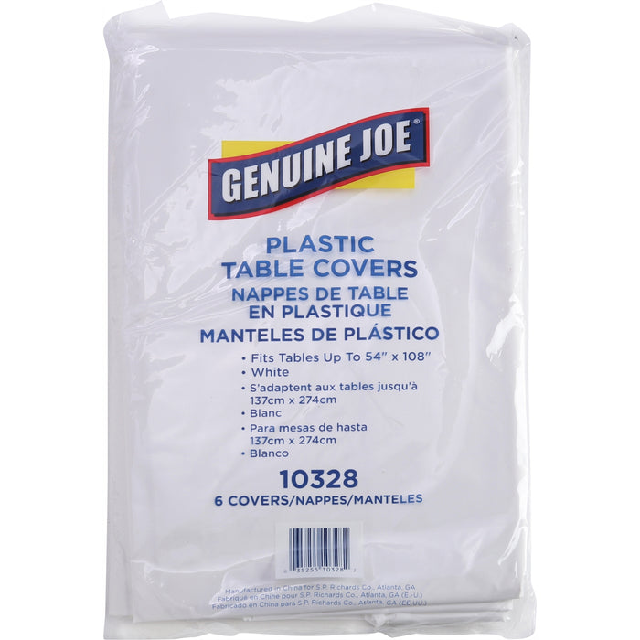 Genuine Joe Plastic Rectangular Table Covers - GJO10328
