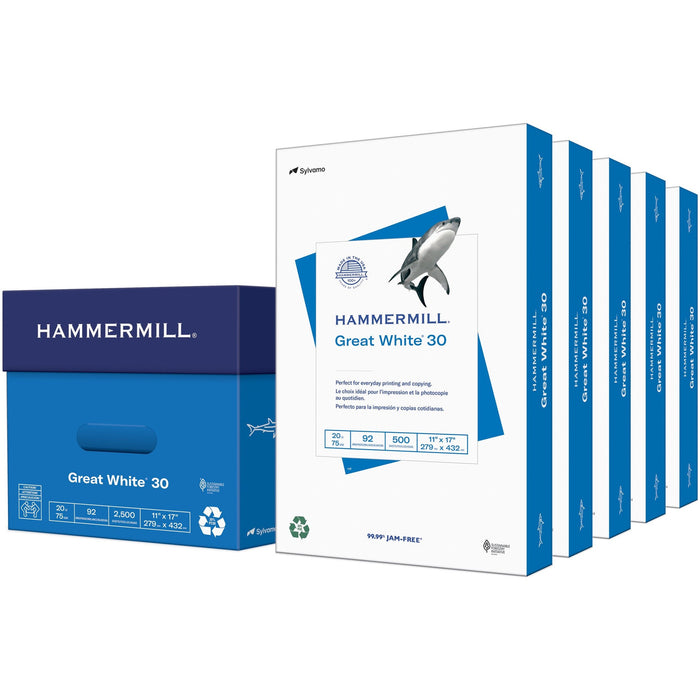 Hammermill Great White Recycled Copy Paper - White - HAM86750