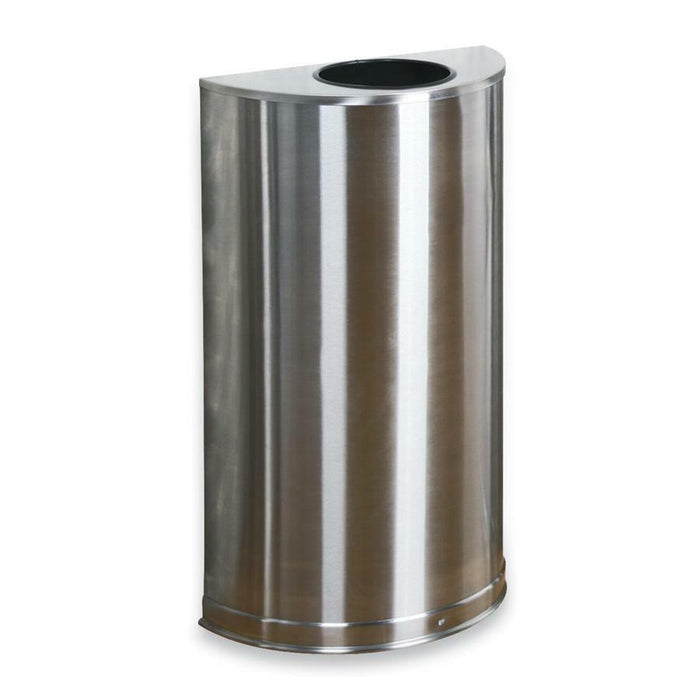 Rubbermaid Commercial 12 Gallon Half Round Steel Receptacle - RCPSO12SSSPL