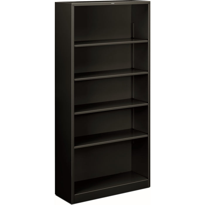 HON Brigade Steel Bookcase | 5 Shelves | 34-1/2"W | Black Finish - HONS72ABCP